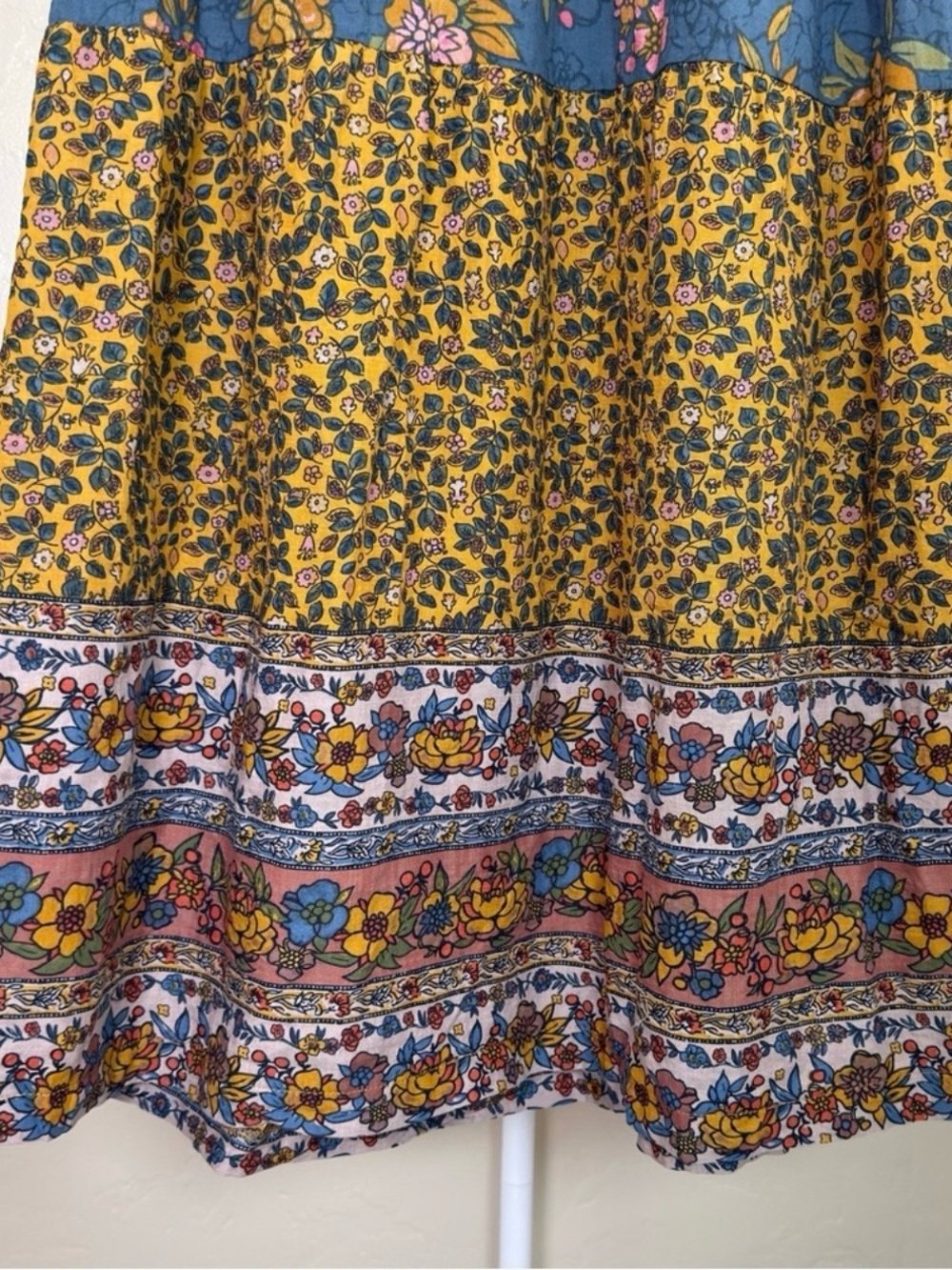 Natural Life Camille Maxi Skirt Small Cotton Blend Patchwork Floral Boho NWT - Picture 4 of 8